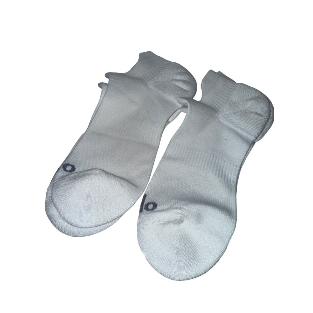 Alo Yoga Women's No Show Socks White Blister Tab 2 Pair Saize Large Arch New